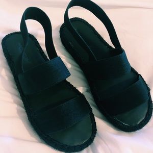AEO Black Strappy Sandals